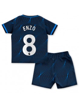 Billige Chelsea Enzo Fernandez #8 Bortedraktsett Barn 2023-24 Kortermet (+ Korte bukser)